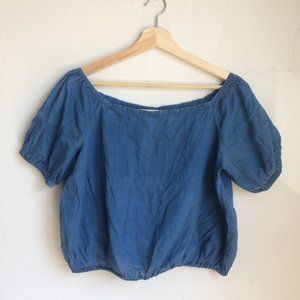 Madewell Indigo Off-The-Shoulder Top